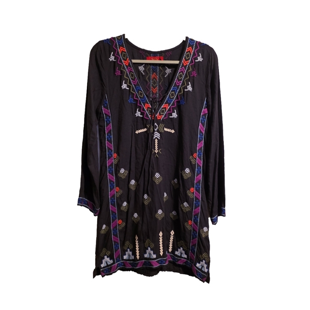 Tigerlily Amalia Embroidered Dress Mini Navy Size 4